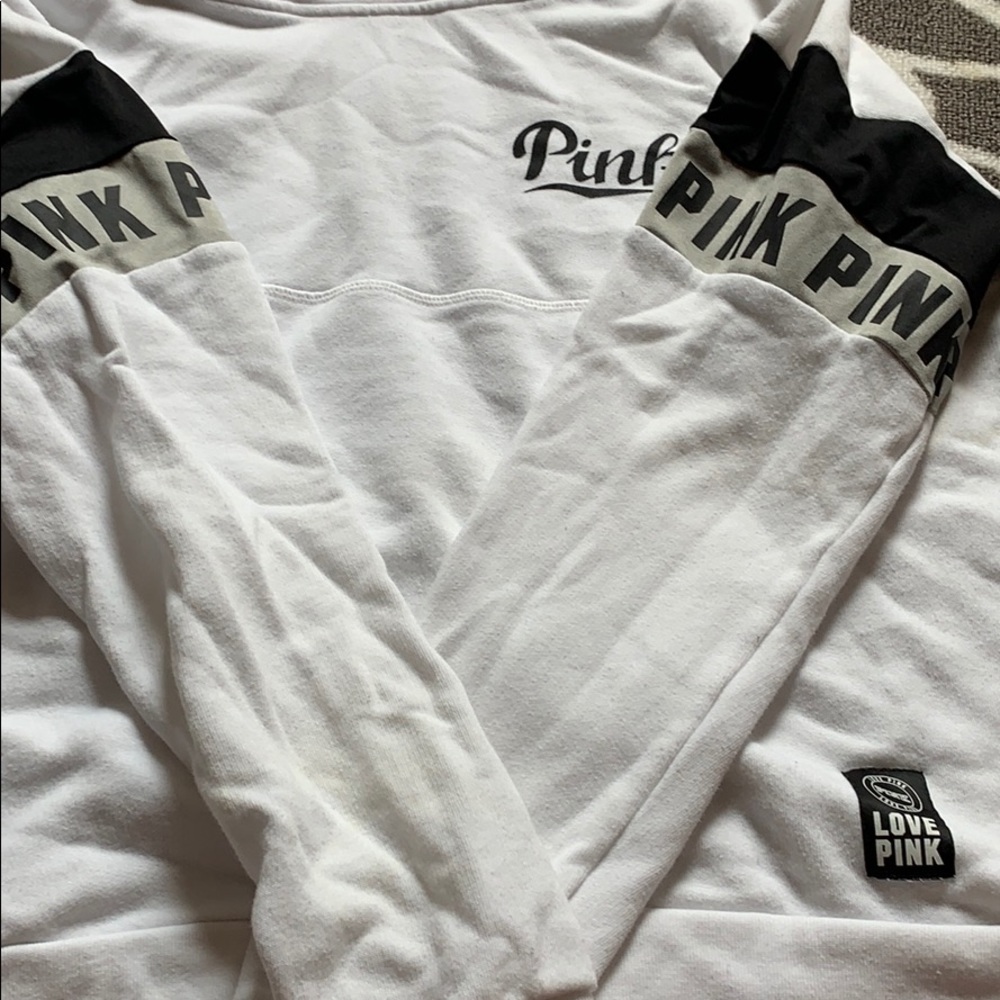 Pink white hoodie